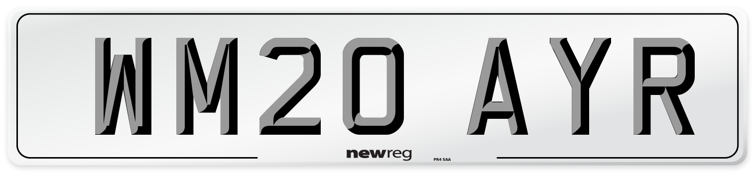 WM20 AYR Number Plate from New Reg